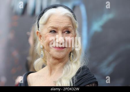 Los Angeles, USA. 15th Mar, 2023. Helen Mirren at 'Shazam! Fury of the Gods' Premiere held at the Regency Village Theatre, Los Angeles, CA, March 14, 2023. Photo Credit: Joseph Martinez/PictureLux Credit: PictureLux/The Hollywood Archive/Alamy Live News Stock Photo