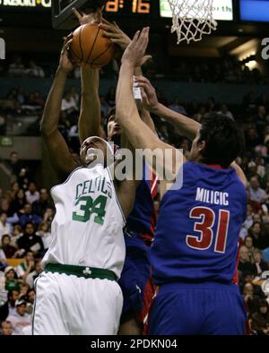 Boston Celtics' Darko Milicic, of Serbia, poses during Celtics NBA