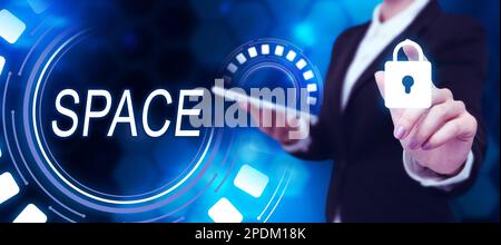 Sign displaying Space. Business idea continuous area or expanse which is free available unoccupied Stock Photo