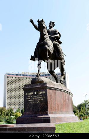 Monument of Emir Timur in Tashkent, Uzbekistan. Stock Photo