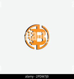 Bitcoin logo icon sign payment symbol. Cryptocurrency logo. Simple vector. bit coin logo png. Stock Vector