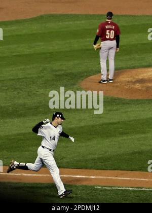Chicago White Sox slugger Paul Konerko celebrates his seventh