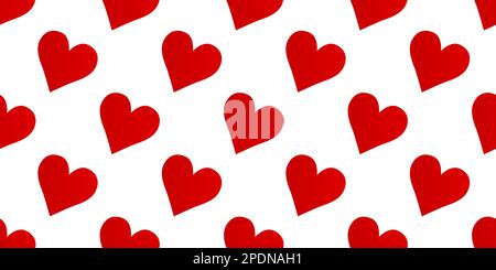 Seamless red hearts icon pattern, repeats vertically and horizontally Stock Vector