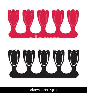 Nail polish pedicure toe separators, vector illustration. Stock Vector