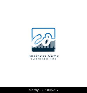 C, O, CO Initial letter handwritten and signature vector image template in square shape logo Stock Vector