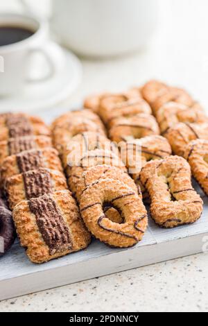 Assorted various cookies. The sweet biscuits Stock Photo