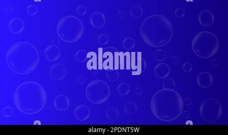 Cute, realistic, fun water bubbles flying randomly. Stock Vector
