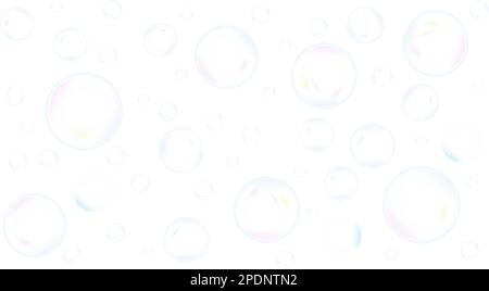Cute, realistic, fun water bubbles flying randomly. Stock Vector