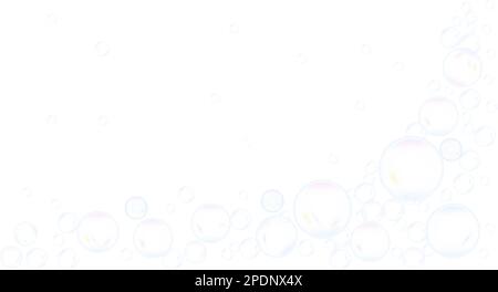 Cute, realistic, fun water bubbles flying randomly. Stock Vector