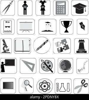 Set of twenty five icons of school and education icons Stock Vector