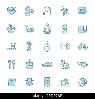 fitness line vector icons Stock Vector