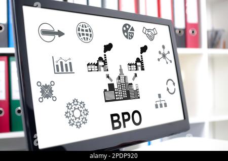 Bpo concept shown on a computer screen Stock Photo