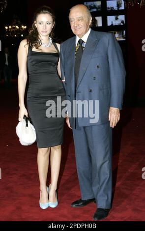 Mohamed Al Fayed and daughter Camilla attending the Issa fashion show