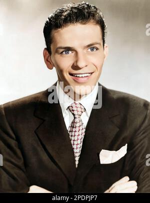 Frank Sinatra - colorized photograph, circa 1944 Stock Photo
