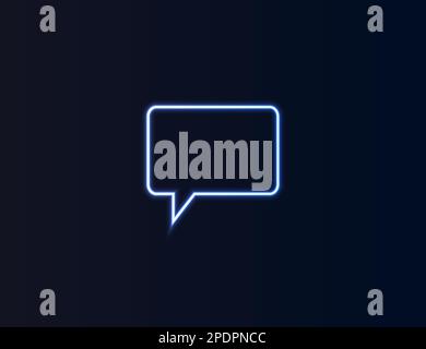 Speech bubble, chat icon in neon style. Vector illustration. Stock Vector