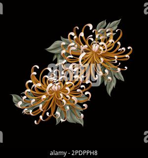 Chrysanthemum, golden-daisy isolated. Vector. Stock Vector