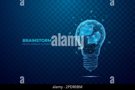 Abstract dialogue bubble inside digital light bulb. Stock Vector