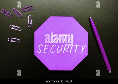 Handwriting text Data Security. Business idea Confidentiality Disk Encryption Backups Password Shielding Stock Photo
