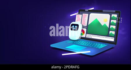 Creating an image using artificial intelligence, neural networks Stock Vector