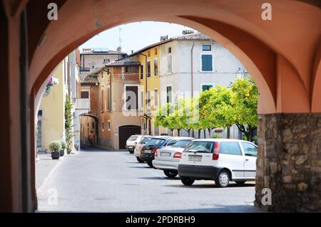 GARGNANO, ITALY - MAY 2011: Beautiful views of Gargnano, a small town and comune in the province of Brescia, in Lombardy, situated on the western shor Stock Photo
