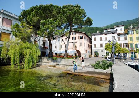 GARGNANO, ITALY - MAY 2011: Beautiful views of Gargnano, a small town and comune in the province of Brescia, in Lombardy, situated on the western shor Stock Photo