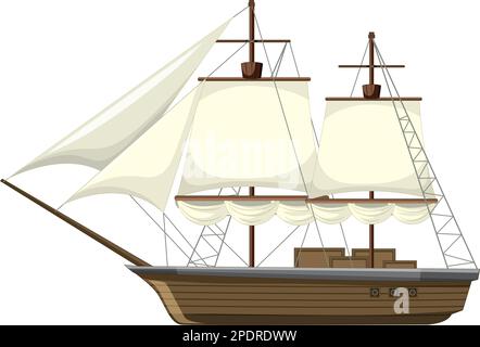 The barque on the white background illustration Stock Vector