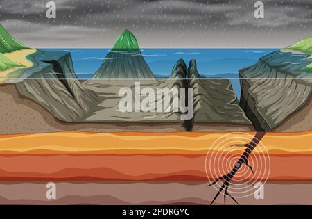 Convergent Continental Plate Boundary illustration Stock Vector Image ...