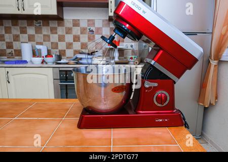 desktop and pastry chef tools at home production Stock Photo