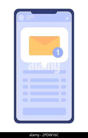 Messenger application on mobile phone flat concept vector spot illustration Stock Vector