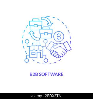 B2B software blue gradient concept icon Stock Vector
