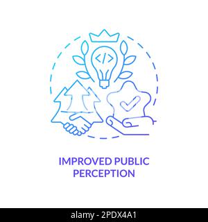 Improved public perception blue gradient concept icon Stock Vector