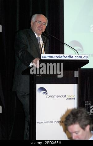 Australian Prime Minister John Howard at the luncheon celebrating the 40th  anniversary of talkback radio, introduced in Australia in 1967. Howard paid  tribute to radio's positive impact on Australian political and social