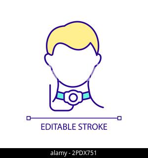 Tracheostomy RGB color icon Stock Vector