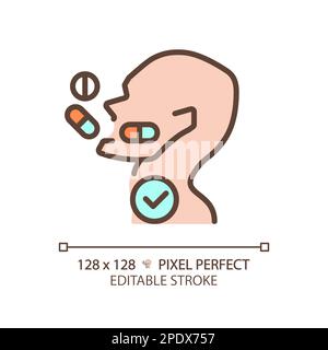 Take medication pixel perfect RGB color icon Stock Vector