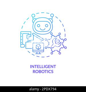 Intelligent robotics blue gradient concept icon Stock Vector