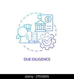 Due diligence blue gradient concept icon Stock Vector