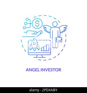 Angel investor blue gradient concept icon Stock Vector