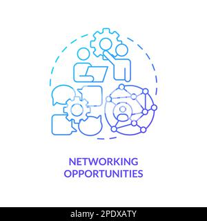 Networking opportunities blue gradient concept icon Stock Vector