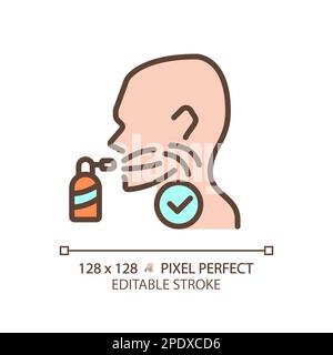 Throat spray pixel perfect RGB color icon Stock Vector