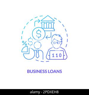 Business loans blue gradient concept icon Stock Vector