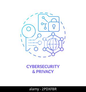 Cybersecurity and privacy blue gradient concept icon Stock Vector