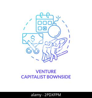 Venture capitalist downside blue gradient concept icon Stock Vector