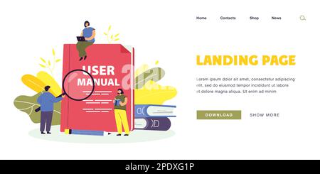 Tiny people studying user manual Stock Vector Image & Art - Alamy
