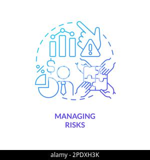 Managing risks blue gradient concept icon Stock Vector