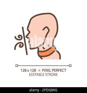 Suffocation pixel perfect RGB color icon Stock Vector