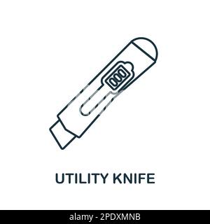 Jackhammer line icon. Simple element from construction collection. Creative Jackhammer outline icon for web design, templates, infographics and more Stock Vector