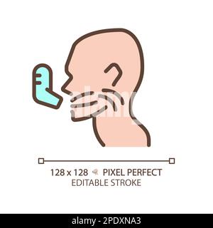 Asthma pixel perfect RGB color icon Stock Vector