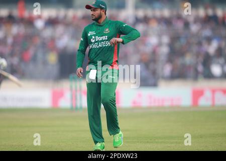 Shakib Al Hasan during the Bangladesh-England 3rd and final T20I match of three match series at Sher-e-Bangla national Cricket Stadium, Mirpur, Dhaka, Stock Photo