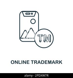 Online Trademark outline icon. Monochrome simple Online Trademark line icon for templates, web design and infographics Stock Vector