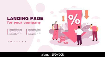 Down arrow with percentage decrease Stock Vector Image & Art - Alamy
